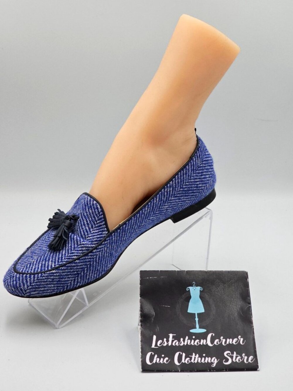 Boden Women’s Blue Ines Herringbone Tassel Loafers Flats Shoes Sz 8 (38.5) 2916 - Picture 15 of 16